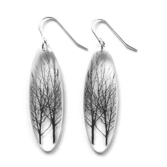 Tall Oval Tree Earrings