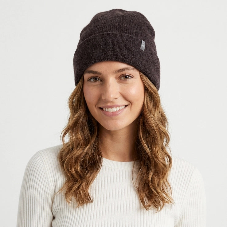 Alpaca Beanie, Brushed, Blackberry