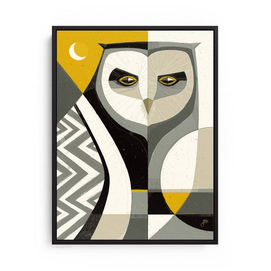 Who? Yellow, 18x24, Canvas, Blk Float Frame