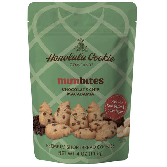 Chocolate Chip Macadamia Minibites Shortbread Cookies