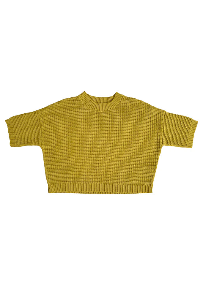 Cody Waffle Tee - Chartreuse