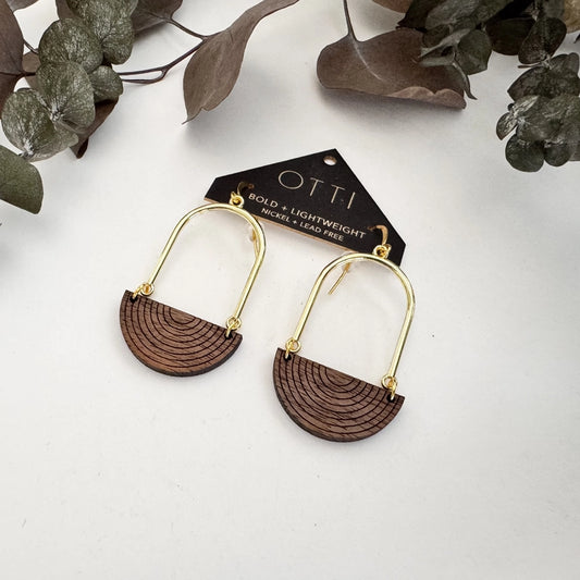 Half-Moon Earrings, Walnut