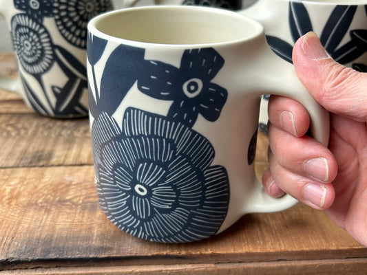 Blue Floral Mug