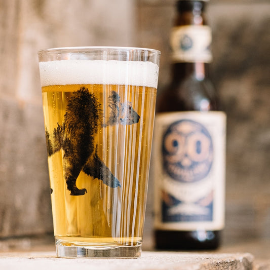 Double Exposure Bear Pint Glass