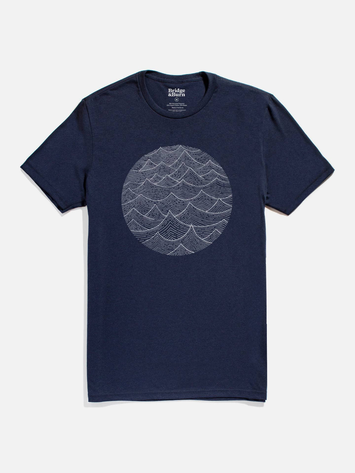 Waves Tee in Navy