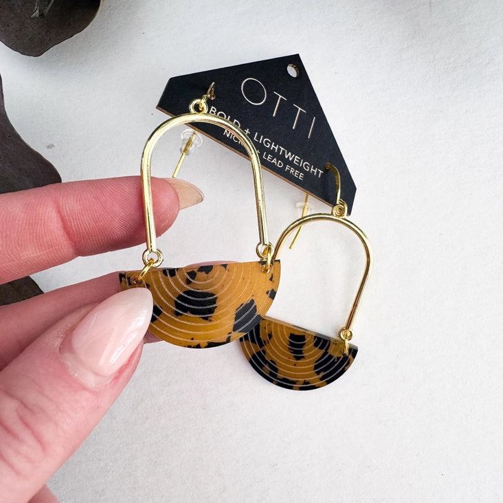 Half-Moon Earrings, Tiger's Eye