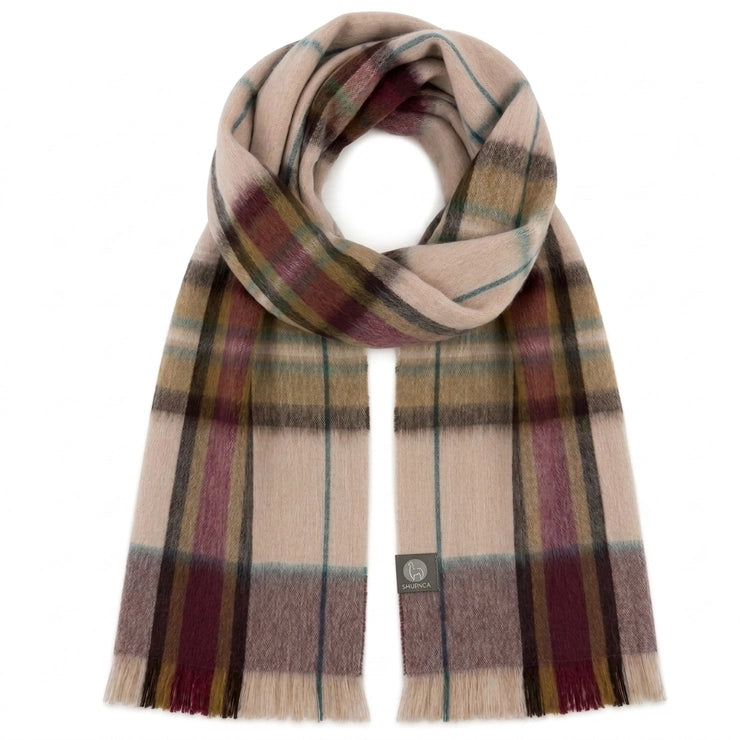 Alpaca Tartan Scarf, Sable