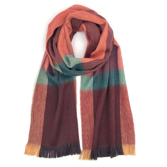 Alpaca Plaid Scarf, Sangria