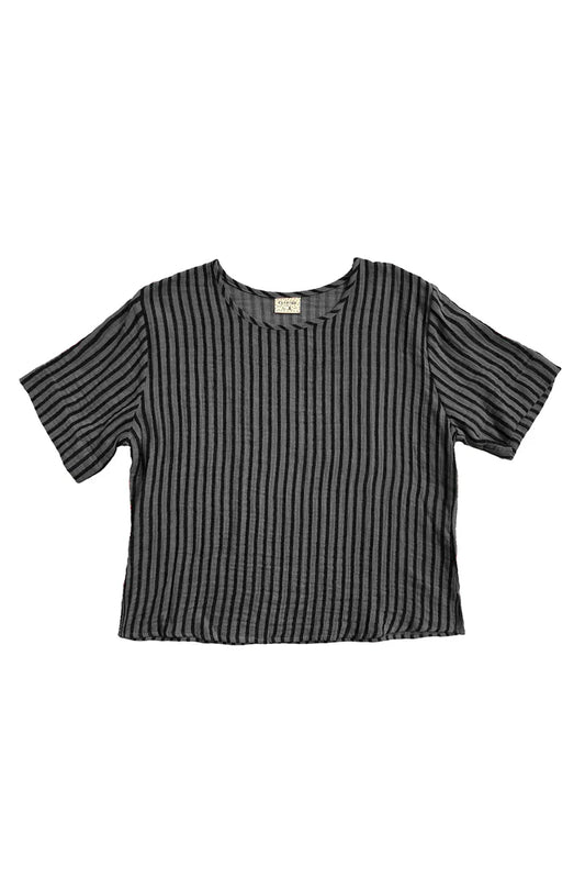 Hanna Tee - Faded Black Stripe