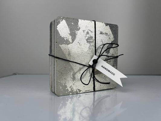 Concrete + Metallic Coasters (set/4)