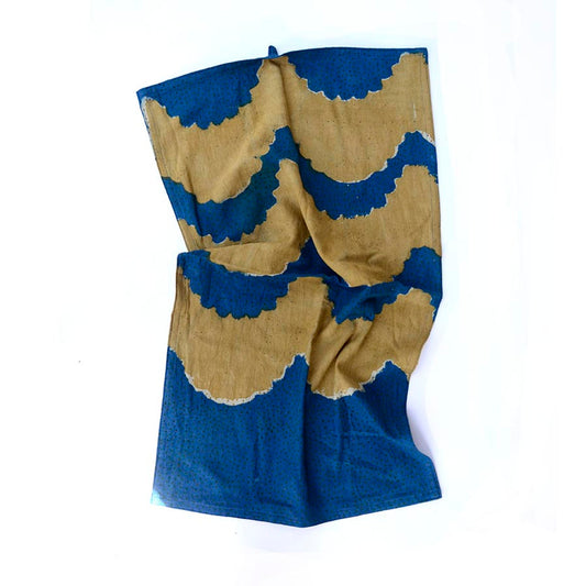 Handwoven Cotton Tea Towel, Waves