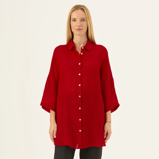 Linen Oregano Shirt - Lava Falls